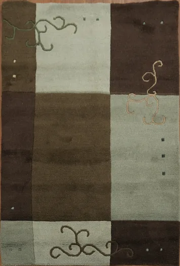 Modern Nepalese Tibetan Oriental Area Rug 4x6