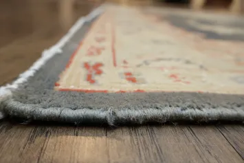 Traditional Oushak Turkish Rug Featuring a Luxurious Teal Background 6x9