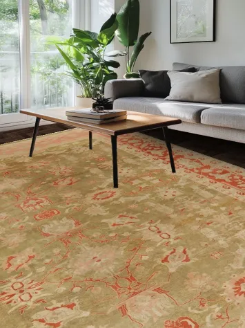 Antique Look Geometric Oushak Egyptian Area Rug 11x14