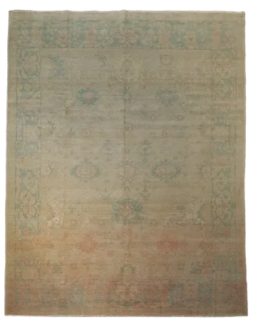 Antique Vegetable Dye Oushak Turkish Area Rug 8x10