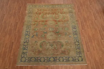 Antique Vegetable Dye Oushak Turkish Area Rug 8x11