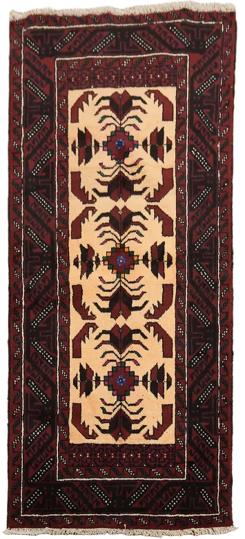 Geometric Balouch Afghan Oriental Area Rug 3x6
