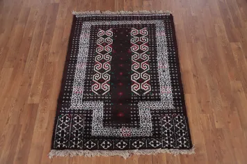 Geometric Wool Balouch Oriental Rug 3x4