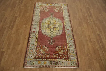 Geometric Red Anatolian Turkish Area Rug 3x6
