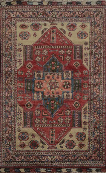 Vegetable Dye Super Kazak Oriental Area Rug 5x7