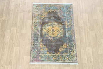 Vintage Style Floral Distressed Heat-Set Area Rugs
