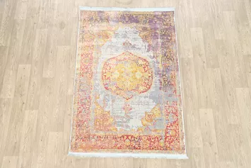 Vintage Style Floral Distressed Heat-Set Area Rugs