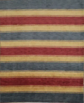 Multicolored Striped Gabbeh Area Rug 8x10 for Classic Interiors