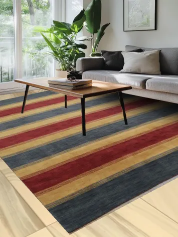 Multicolored Striped Gabbeh Area Rug 8x10 for Classic Interiors