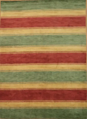 All-Over Striped Gabbeh Oriental Area Rug 9x12