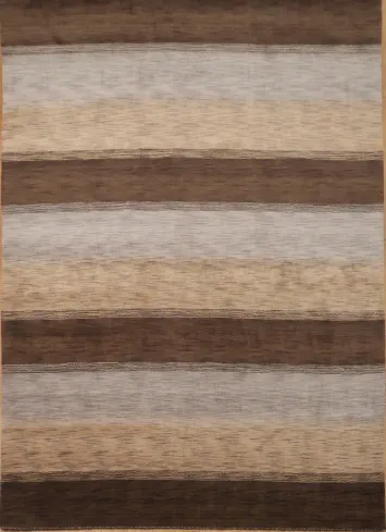 All-Over Striped Gabbeh Oriental Area Rug 9x12