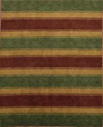 Stripe Gabbeh Contemporary Area Rug 8x10