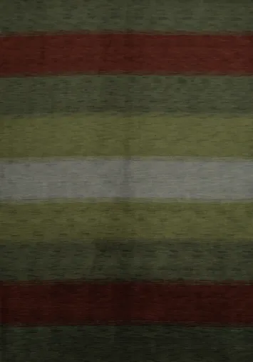 Elegant Handmade Green Stripes Gabbeh Area Rug 8x10