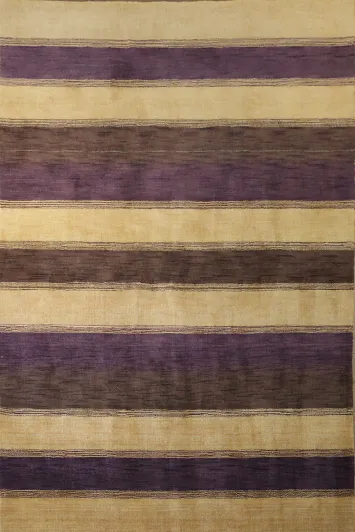 Bold Stripes in Purple and Beige for Contemporary Homes 6x9 ft