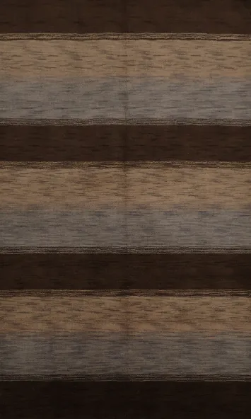 Artisan Crafted Striped Gabbeh Area Rug 6x8 in Rich Natural Tones