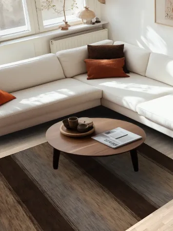 Artisan Crafted Striped Gabbeh Area Rug 6x8 in Rich Natural Tones