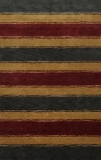Warm Toned Striped Gabbeh Area Rug 6x9 for Cozy Interiors
