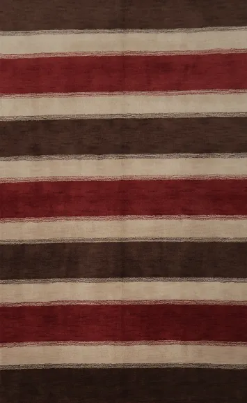 Modern Striped Gabbeh Area Rug 7x9 Adds Warmth to Any Room