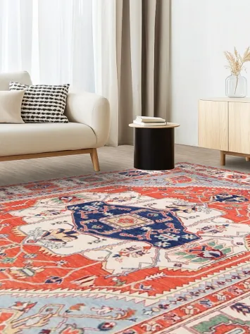 100% Vegetable Dye Heriz Serapi Oriental Area Rug 9x12