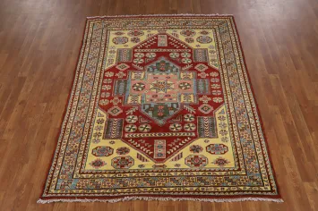 Geometric Super Kazak Oriental Rug 5x6