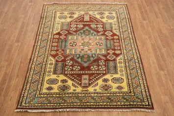 Geometric Super Kazak Oriental Rug 5x6