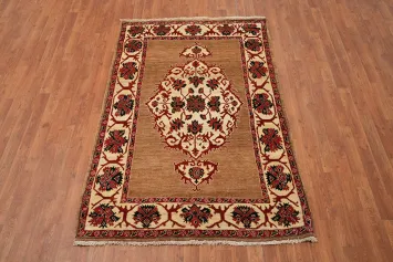 Handmade Wool Geometric Bidjar Persian Rug 4x6