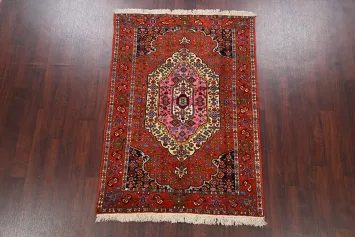 Wool & Silk Red Turkoman Persian Area Rug 4x6