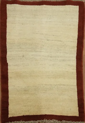 Contemporary Beige Gabbeh Persian Rug 3x5