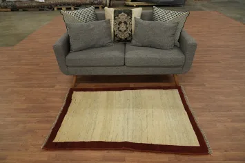 Contemporary Beige Gabbeh Persian Rug 3x5