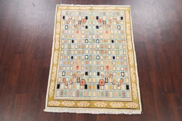 Multi-Color Checked Bidjar Persian Area Rug 3x5