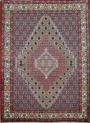 Geometric Bidjar Persian Area Rug 4x6