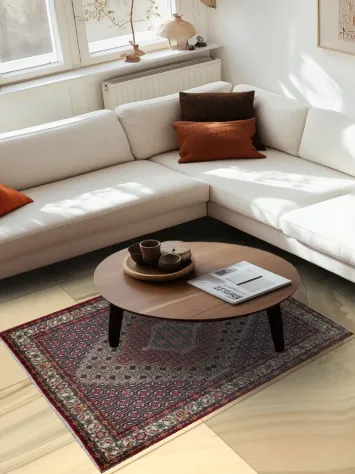 Geometric Bidjar Persian Area Rug 4x6