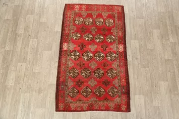 Antique Geometric Balouch Persian Area Rug 4x7