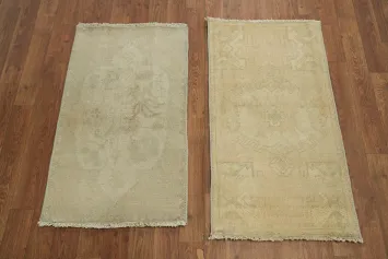 Set of 2 Geometric Anatolian Turkish Area Rugs 2x3