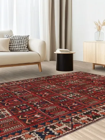 Antique Garden Design Bakhtiari Persian Area Rug 6x10