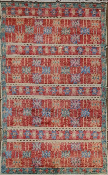 Geometric Plush Shaggy Moroccan Area Rug 6x10