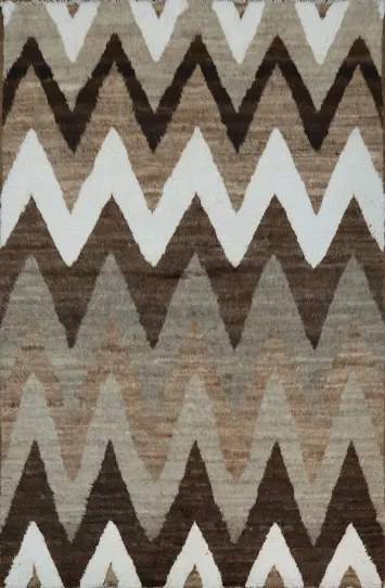 Thick Plush Chevron Shaggy Moroccan Area Rug 6x9