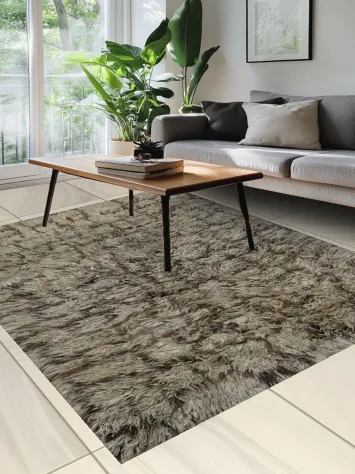 Cozy Plush Shag Rug in Earthy Tones for Living Room Bliss 6x8