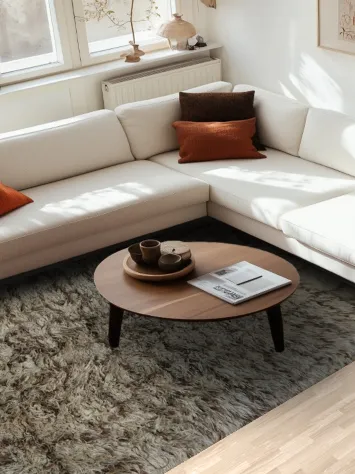 Cozy Plush Shag Rug in Earthy Tones for Living Room Bliss 6x8