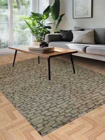 Thick Plush Checkered Shaggy Moroccan Area Rug 6x9