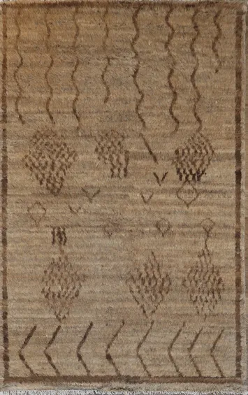 Thick Plush Tribal Shaggy Moroccan Area Rug 5x8