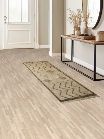 Moroccan Berber Beige Rug with Unique Rustic Geometric Design 2x8 ft