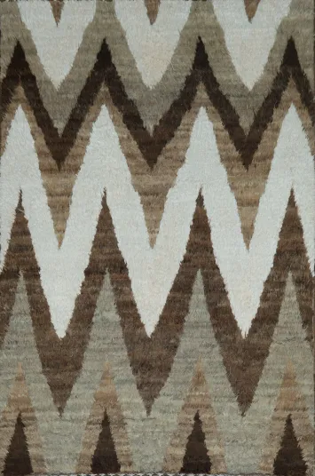 Stylish Brown Chevron Moroccan trellis Rug Ideal for Contemporary Interiors 5x8