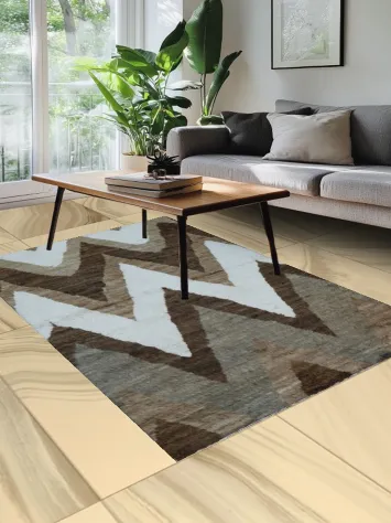 Modern Zigzag Neutral Rug for Elegant Living Spaces 5x8