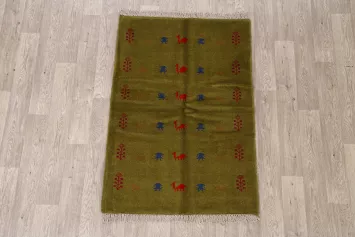 Animals Tribal Gabbeh Shiraz Persian Area Rug 3x5