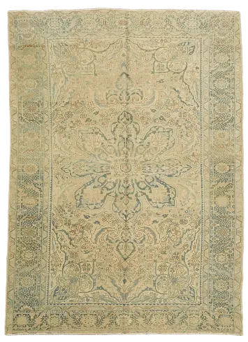 Muted Geometric Heriz Persian Area Rug 9x12