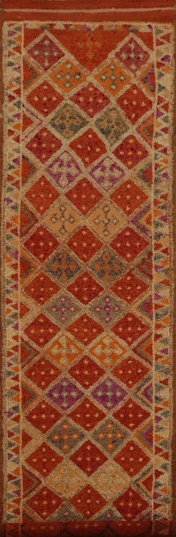 Vintage Geometric Moroccan Oriental Runner Rug 3x13