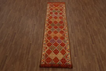 Vintage Geometric Moroccan Oriental Runner Rug 3x13