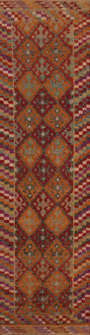 Geometric Moroccan Oriental Runner Rug 3x13