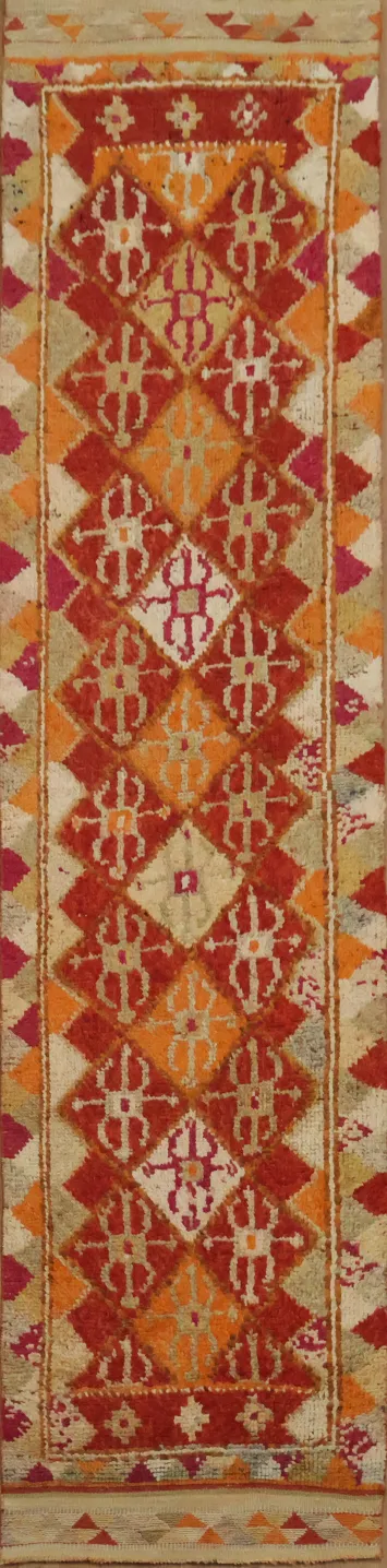 Geometric Moroccan Oriental Runner Rug 3x11